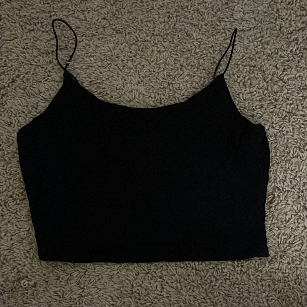 Garage Black Fitted Crop Camisole